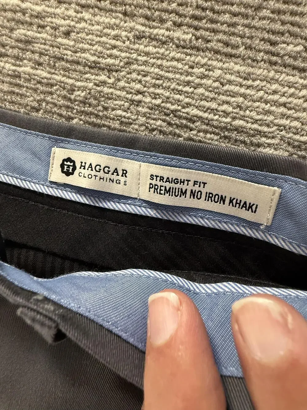 Haggar Pants Mens 30x30 Grey Straight Fit Premium No Iron Khaki Flat Front Chino
